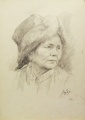 Портрет пожилой женщины в меховой шапке