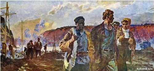 Юрий Станиславович Подлясский «Они начинали Братскую ГЭС» Холст, масло. 1960 г.