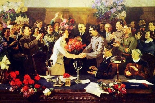 В.П. Ефанов «Незабываемая встреча» Холст, масло. 1936 г.